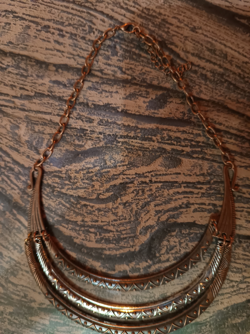 Gold-Tone Layered Crescent Statement Necklace for Women